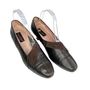 BEAUTIFEEL Brown Leather Suede Detail Comfortable Pumps Shoes * SZ 38 / 7-7.5